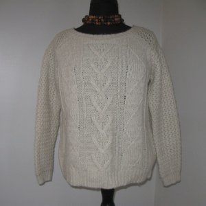 Wool Chunky pullover Cable Knit size Large